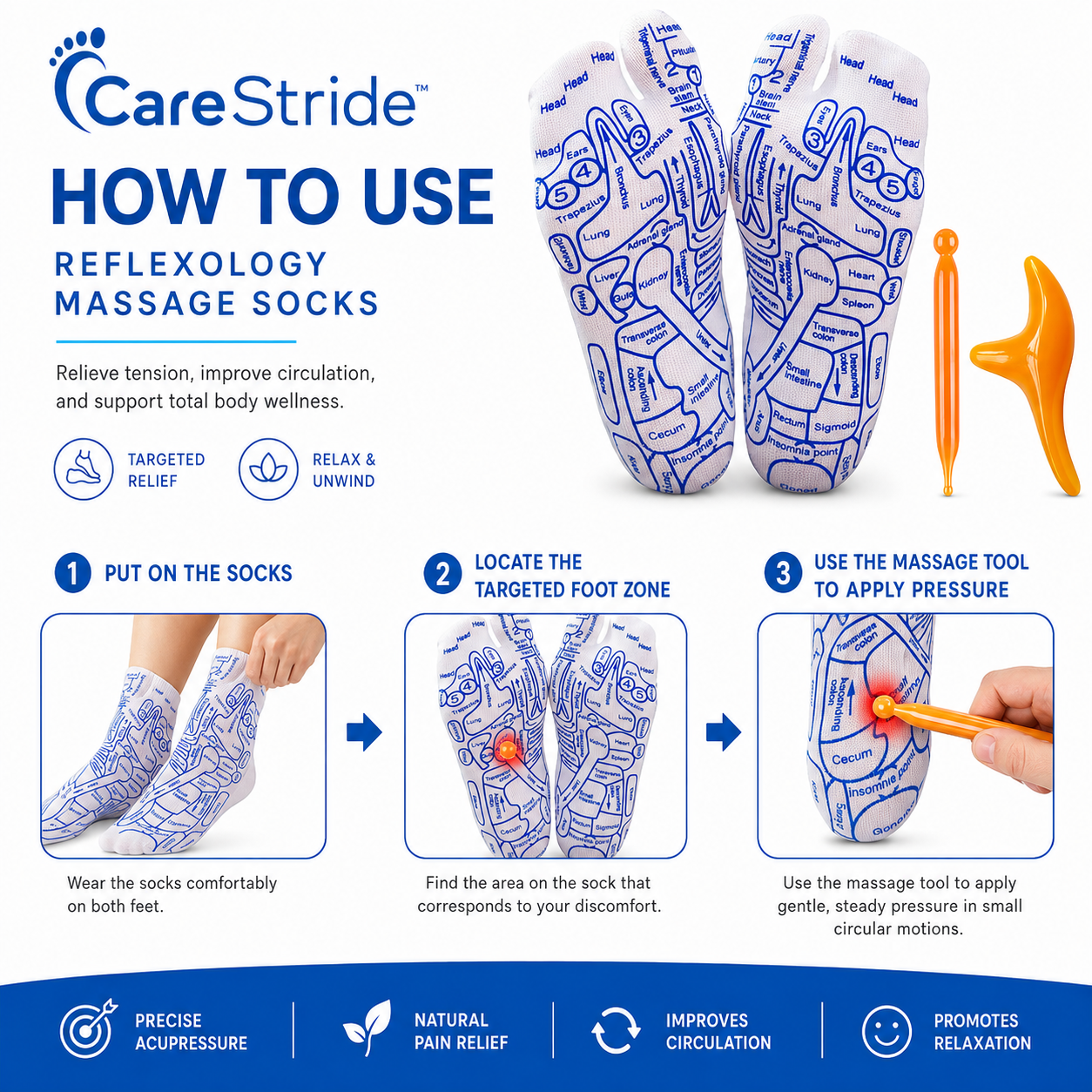 CareStride™ ReflexTherapy Socks