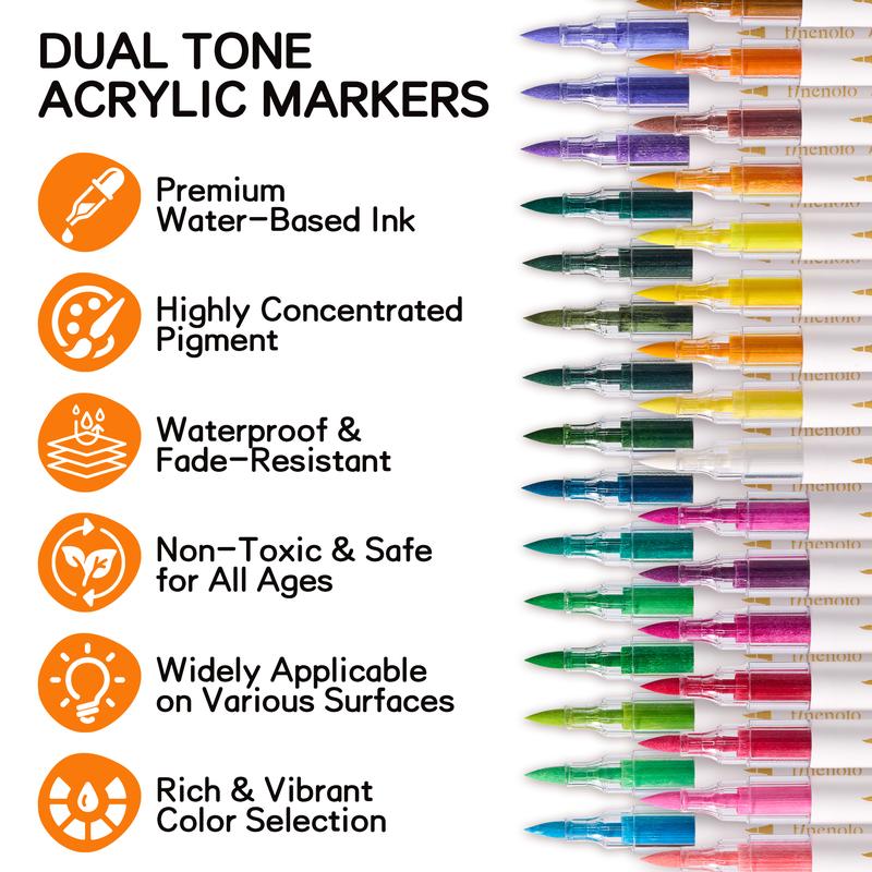 Kalilu™ Dual Tip Acrylic Paint Markers Set